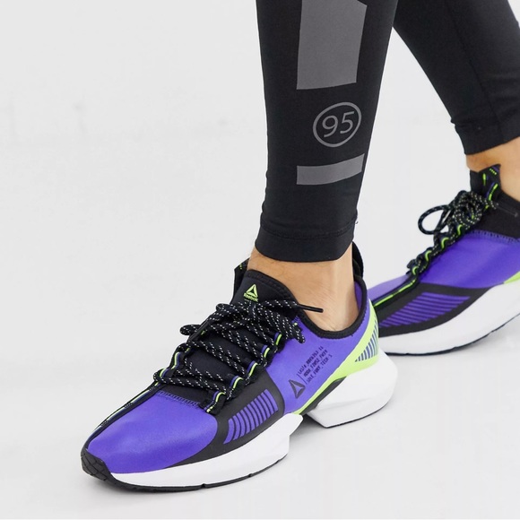 NIB Reebok Sole Fury TS 7.5 Running Shoes Cross Trainer Ultra Purple Neon Lime - Picture 2 of 12
